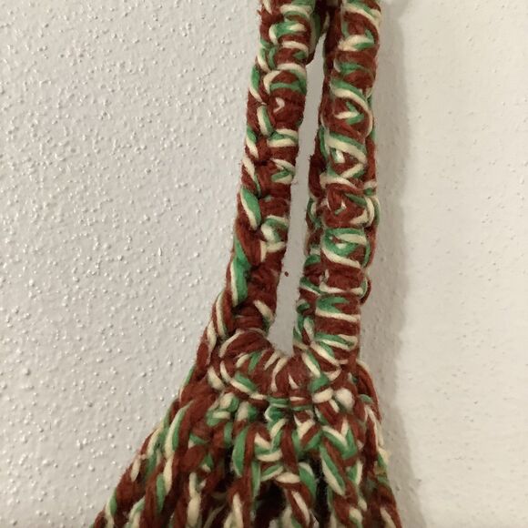 Vintage Handmade Green Crochet Fairy Grunge Goblincore Cottagecore Hobbit Bag - Picture 8 of 9